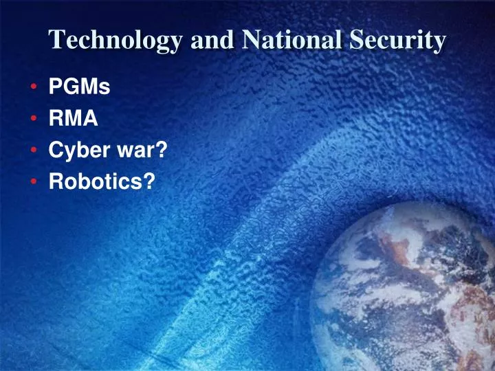 technology and national security