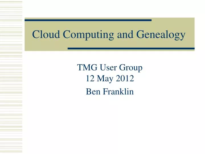 cloud computing and genealogy