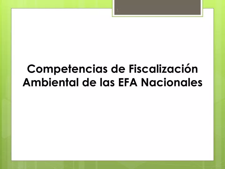 competencias de fiscalizaci n ambiental de las efa nacionales