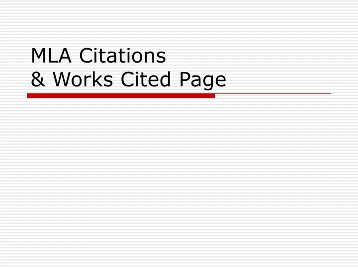 mla citations works cited page