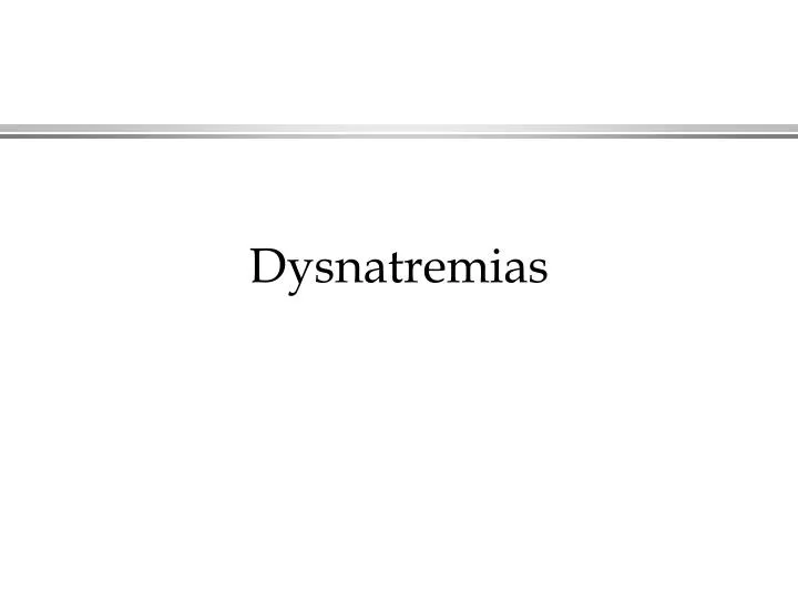 dysnatremias