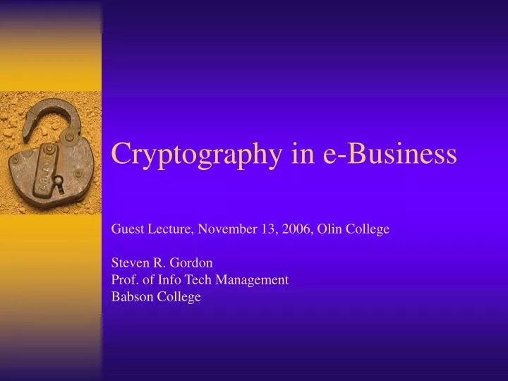 cryptography in e business