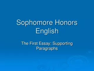 Sophomore Honors English