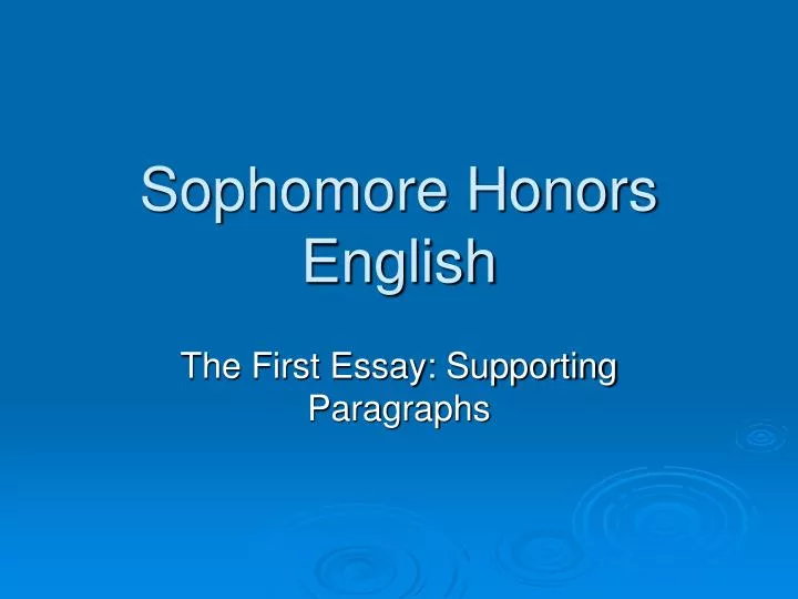 sophomore honors english