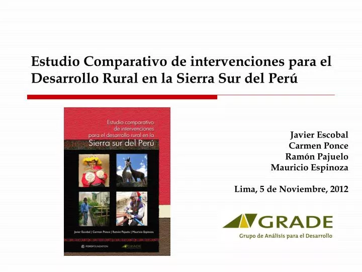 estudio comparativo de intervenciones para el desarrollo rural en la sierra sur del per