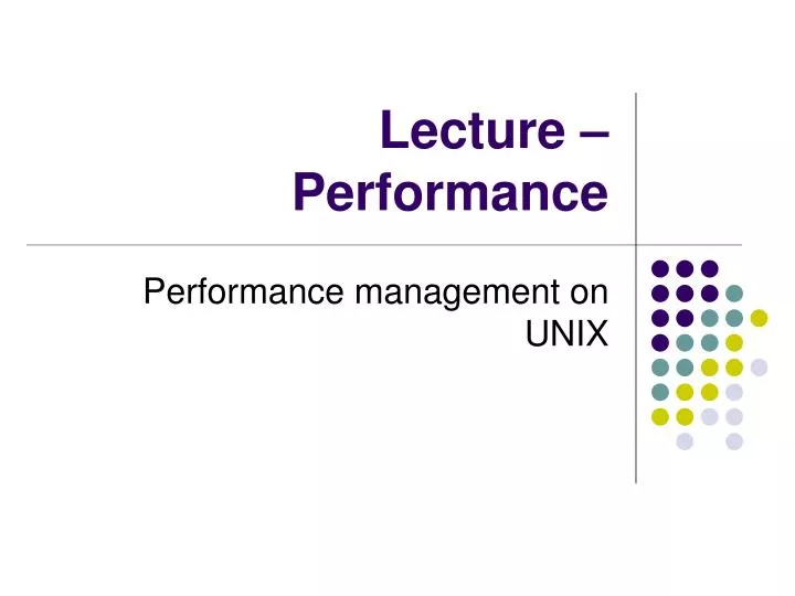 lecture performance