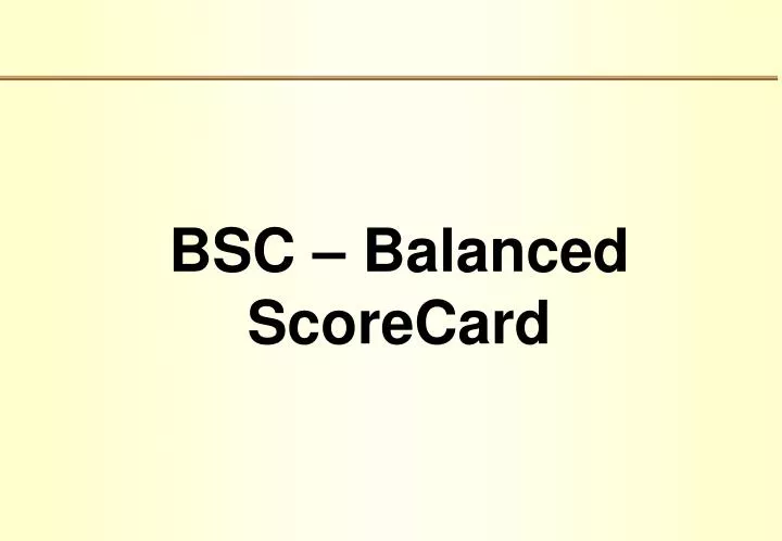 bsc balanced scorecard