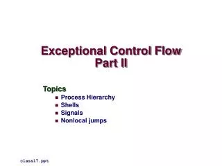 exceptional control flow part ii