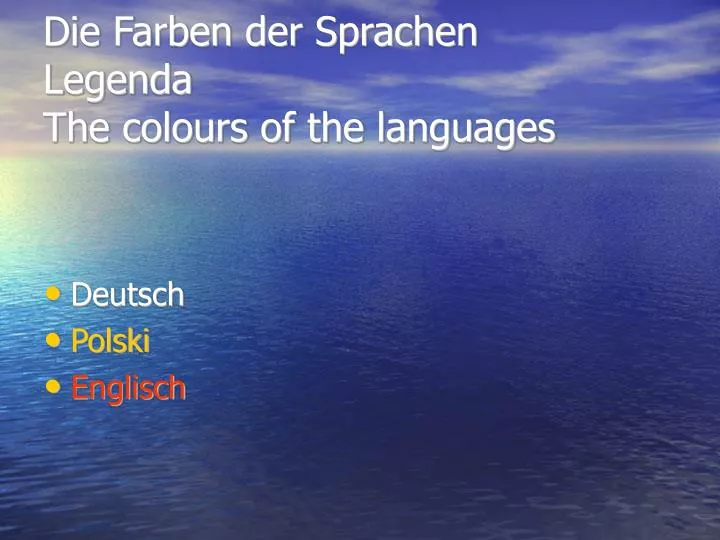 die farben der sprachen legenda the colours of the languages