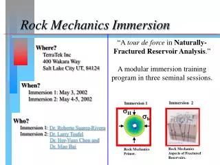 Rock Mechanics Immersion