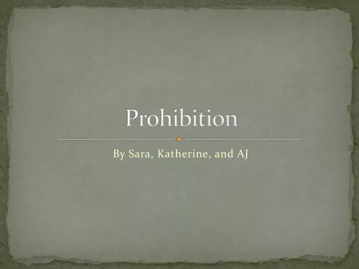 prohibition