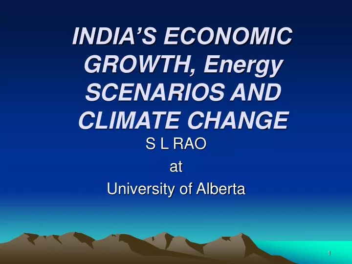 india s economic growth energy scenarios and climate change