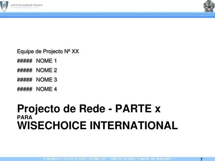 projecto de rede parte x para wisechoice international
