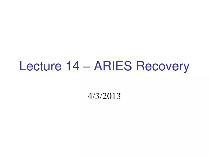 lecture 14 aries recovery