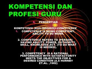 kompetensi dan profesi guru