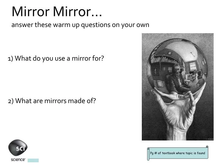 mirror mirror answer these warm up questions on your own