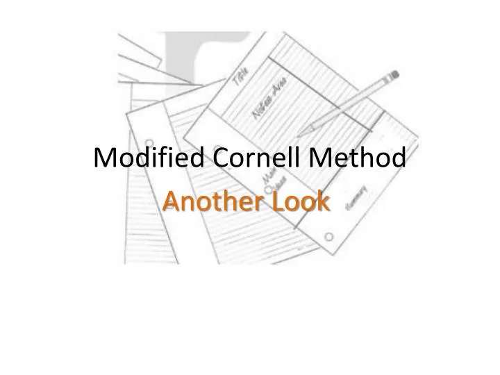 modified cornell method