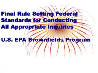 Small Business Liability Relief and Brownfields Revitalization Act