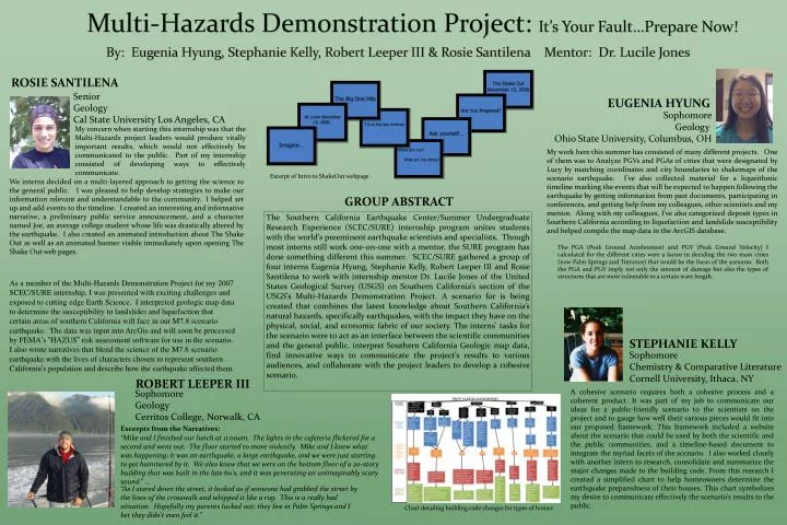 multi hazards demonstration project it s your fault prepare now