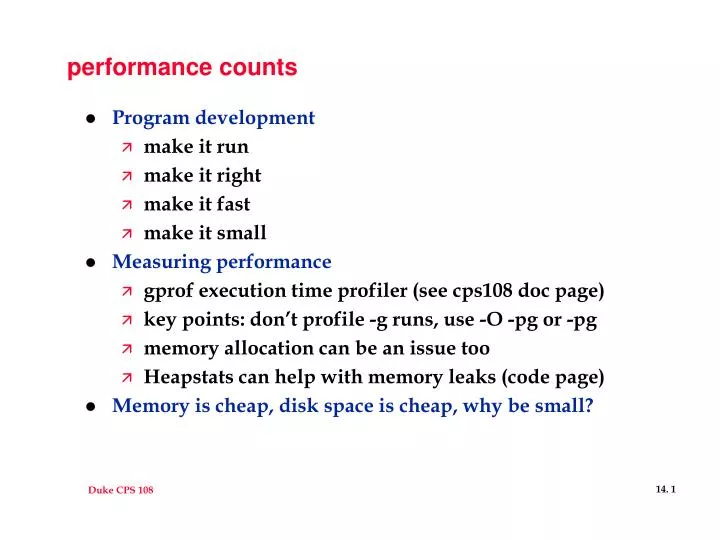 performance counts