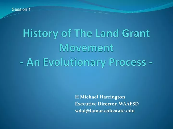 history of the land grant movement an evolutionary process