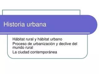 historia urbana