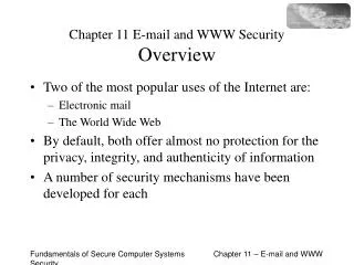 Chapter 11 E-mail and WWW Security Overview