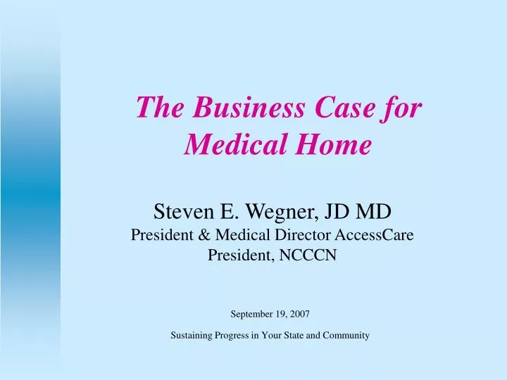 the business case for medical home