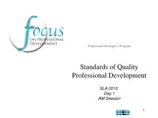 Standards of Quality Professional Development