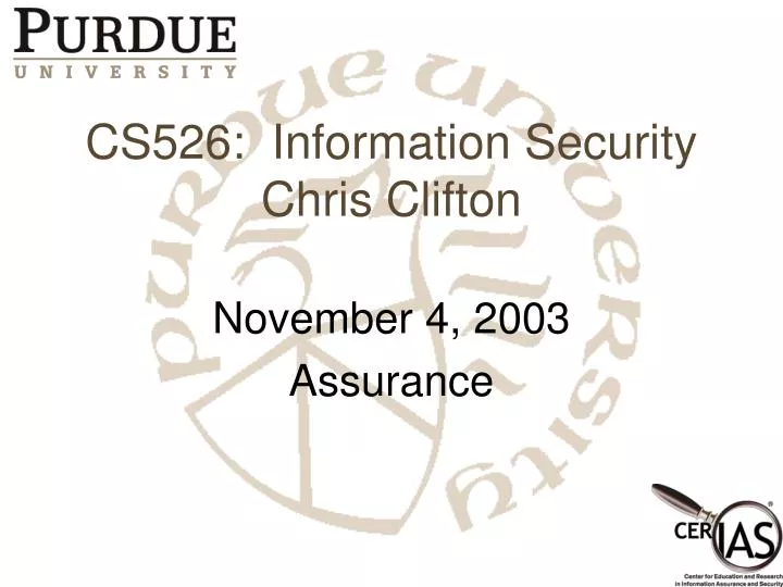 cs526 information security chris clifton
