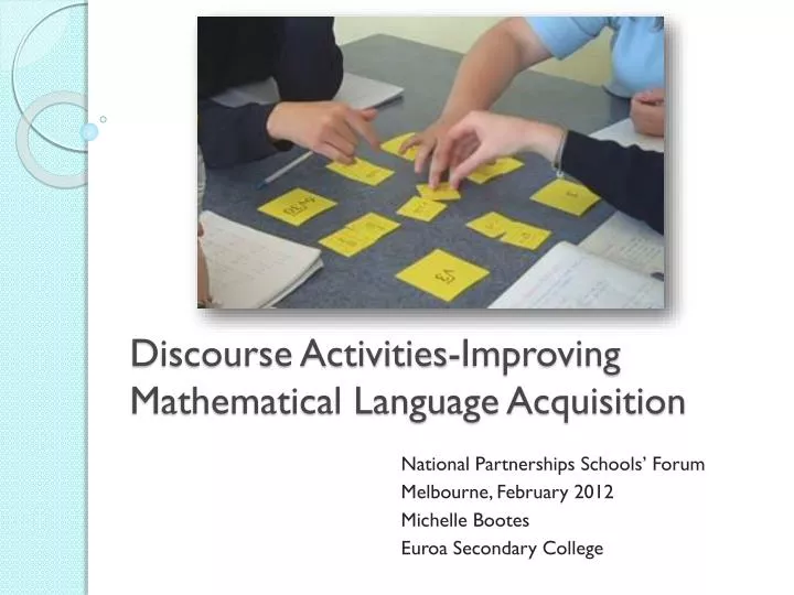 discourse activities improving mathematical language acquisition