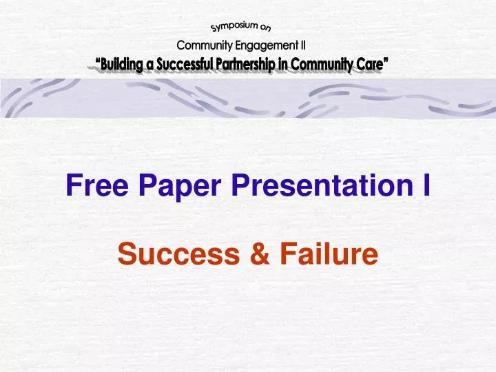free paper presentation i