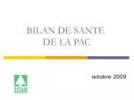 BILAN DE SANTE DE LA PAC - slide 1