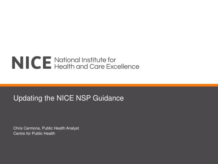 updating the nice nsp guidance