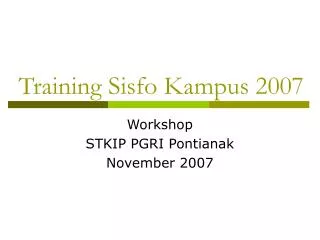 Training Sisfo Kampus 2007