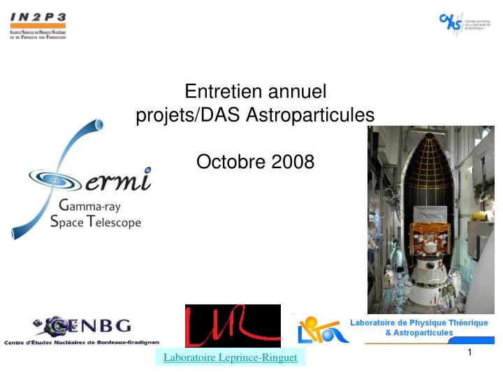 entretien annuel projets das astroparticules octobre 2008