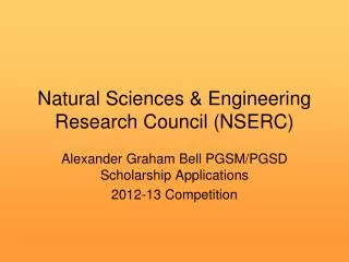 Natural Sciences &amp; Engineering Research Council (NSERC)