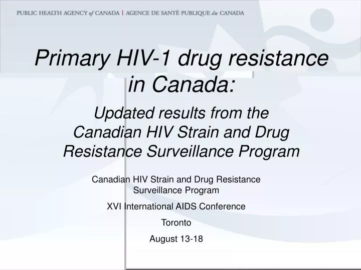 primary hiv 1 drug resistance in canada