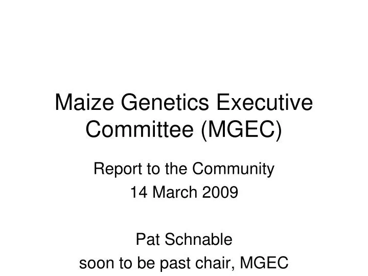 maize genetics executive committee mgec