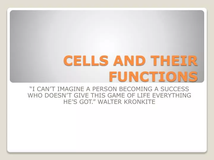 cells and their functions