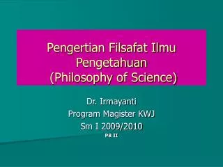 PPT - FILSAFAT ILMU PENGETAHUAN PowerPoint Presentation, Free Download ...