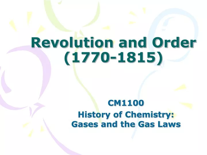 revolution and order 1770 1815
