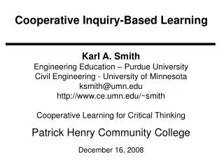 Cooperative Inquiry-Based Learning