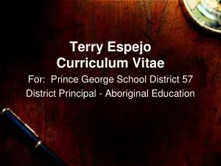 Terry Espejo Curriculum Vitae