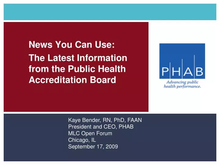 news you can use the latest information from the public health accreditation board