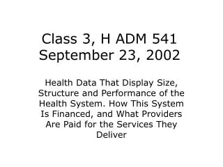 Class 3, H ADM 541 September 23, 2002