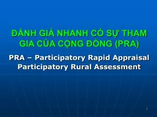 nh gi nhanh c s tham gia c a c ng ng pra