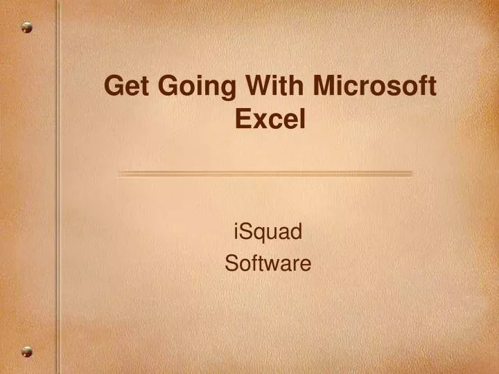 get going with microsoft excel
