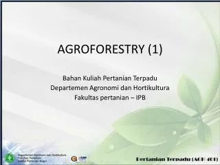 agroforestry 1