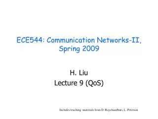 ECE544: Communication Networks-II, Spring 2009